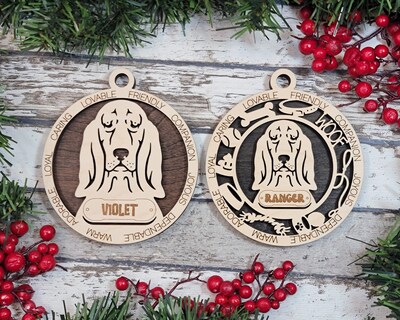 Personalized Wooden Basset Hound Ornament - image1